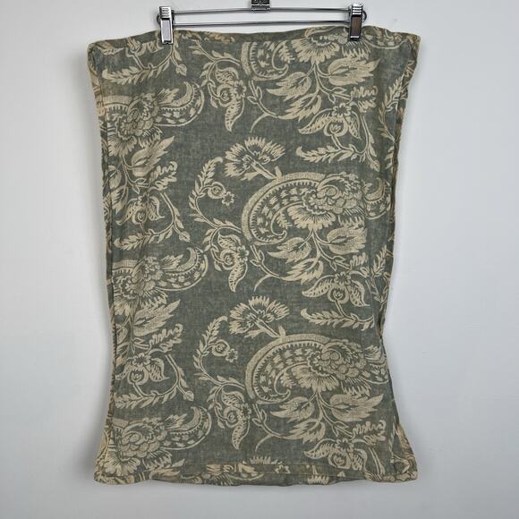 Pottery Barn Alessandra Scroll Queen Pillow Sham 20x26 Blue & Beige Linen/Cotton - Picture 1 of 6